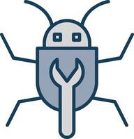 Bug Fixing Line Filled Grey Icon vector
