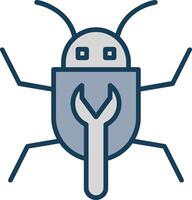 Bug Fixing Line Filled Grey Icon vector