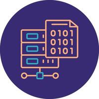 Binary Code Line Two Color Circle Icon vector