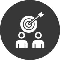 Business Targeting Glyph Inverted Icon vector