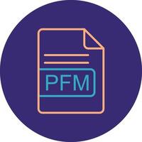 PFM File Format Line Two Color Circle Icon vector