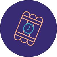 Bomb Line Two Color Circle Icon vector