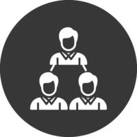 Workforce Management Glyph Inverted Icon vector