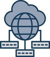 Data Sumit Line Filled Grey Icon vector