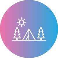 Camping Line Gradient Circle Icon vector
