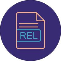REL File Format Line Two Color Circle Icon vector