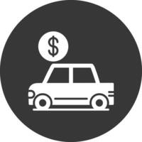 Auto Loan Glyph Inverted Icon vector