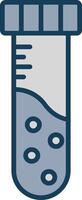 Test Tube Line Filled Grey Icon vector