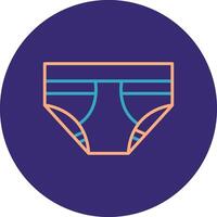 Underwear Line Two Color Circle Icon vector