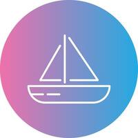 Sailing Boat Line Gradient Circle Icon vector
