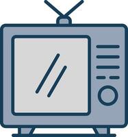 Tv Line Filled Grey Icon vector