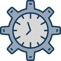 Time management Line Filled Grey Icon vector