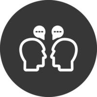Negotiation Glyph Inverted Icon vector