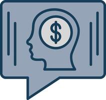 Money Idea Chat Line Filled Grey Icon vector