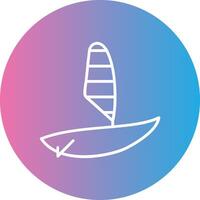 Windsurfing Line Gradient Circle Icon vector