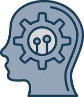 Mind Settings Line Filled Grey Icon vector