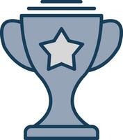 Trophy Line Filled Grey Icon vector