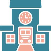 Train Station Glyph Two Color Icon vector