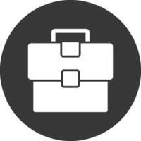 Briefcase Glyph Inverted Icon vector