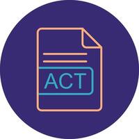 ACT File Format Line Two Color Circle Icon vector