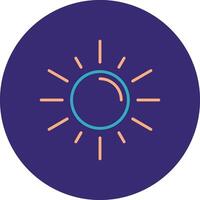 Sun Line Two Color Circle Icon vector