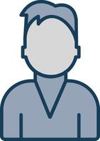 Person Avatar Line Filled Grey Icon vector