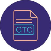 GTC File Format Line Two Color Circle Icon vector