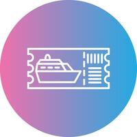 Cruise Ticket Line Gradient Circle Icon vector