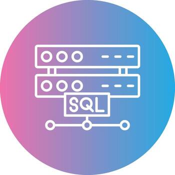 sql línea degradado circulo icono vector