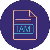 IAM File Format Line Two Color Circle Icon vector