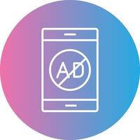 Ad Blocker Line Gradient Circle Icon vector
