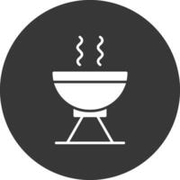 icono de glifo de parrilla invertido vector