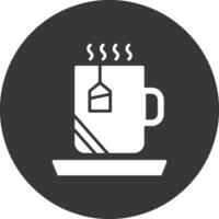 caliente té glifo invertido icono vector