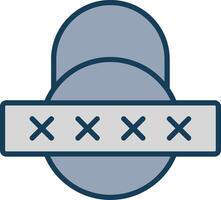 Security Password Line Filled Grey Icon vector