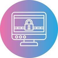 Ransomware Line Gradient Circle Icon vector