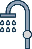 Shower Line Filled Grey Icon vector