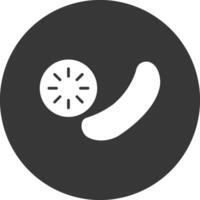 Cucumber Glyph Inverted Icon vector