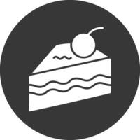 Cake Slice Glyph Inverted Icon vector