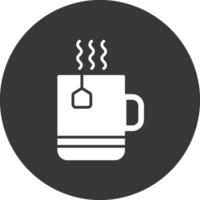 té glifo invertido icono vector