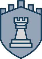 Security Castle Strategies Line Filled Grey Icon vector