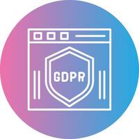 Gdpr Line Gradient Circle Icon vector