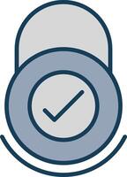 Security Check Line Filled Grey Icon vector