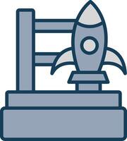 Rocket Launch Line Filled Grey Icon vector