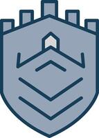 Security Castle Tech Line Filled Grey Icon vector