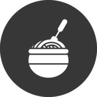 Noddles Glyph Inverted Icon vector