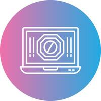 Ad Blocker Line Gradient Circle Icon vector