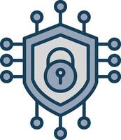 Security Line Filled Grey Icon vector