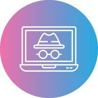 Incognito Line Gradient Circle Icon vector