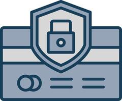 Credit Card Security Line Filled Grey Icon vector