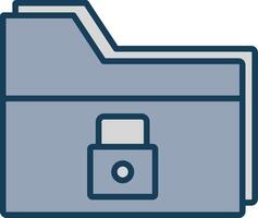 Folder Security Line Filled Grey Icon vector